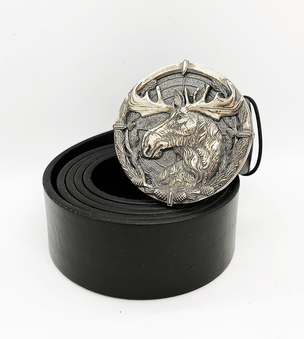 Ремень кожаный, с бляхой Лось Ремень кожаный, с бляхой Лось